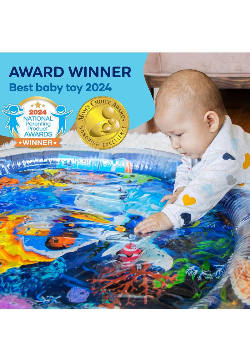 MUMS PLANET 100 CM Tummy Time Water Mat (100 * 100 CM),Baby Toys For Newborn, Extra Large Multi-Stage Activity Center Kids Toys & Sensory Toys, Baby Toys for new born , Inflatable Playmat Visual Stimulation Gift For Boys Girls, Kids Toys To 5 Years  - Image 3