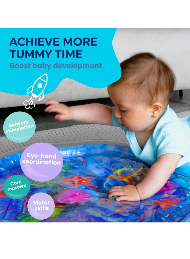ممز بلانيت سجاده  مائيه الحجم الكبير 100 سم من ممز بلانيت  ،العاب اطفال حديثي الولاده تساعد علي تقويه عضلات الرقبه و الزحف حتي سن 5 سنوات ، مركز نشاط كبير جدا متعدد المراحل للاطفال والالعاب الحسية، سجاده لعب قابل للنفخ، هدية تحفيز بصري للاولاد والبنات, العاب للاطفال من سن 3 شهور ، العاب للبيبي - Image 3