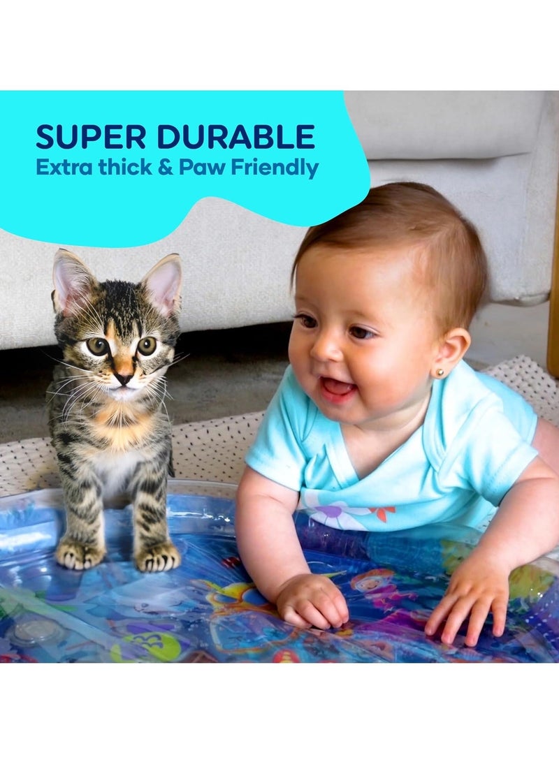 ممز بلانيت سجاده  مائيه الحجم الكبير 100 سم من ممز بلانيت  ،العاب اطفال حديثي الولاده تساعد علي تقويه عضلات الرقبه و الزحف حتي سن 5 سنوات ، مركز نشاط كبير جدا متعدد المراحل للاطفال والالعاب الحسية، سجاده لعب قابل للنفخ، هدية تحفيز بصري للاولاد والبنات, العاب للاطفال من سن 3 شهور ، العاب للبيبي - Image 4