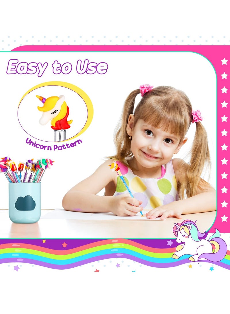 KASTWAVE Unicorn Stackable Push Pencils for Kid Non-Sharpening Pencils, Unicorn Party Favors (4 Color, 28 Pcs) - Image 3