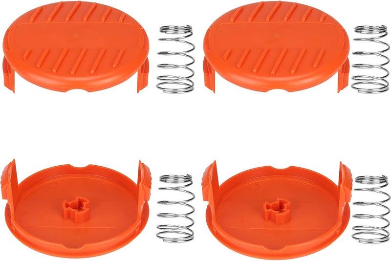 THTEN RC-100-P AF-100 Trimmer Line Cap Spring RC100P,385022-03 Compatible with Black and Decker Weed Eater Cover,Weed Wacker Caps Grass Trimmer Parts for AFS Trimmer (4 Cap, 4 Spring) - Image 1