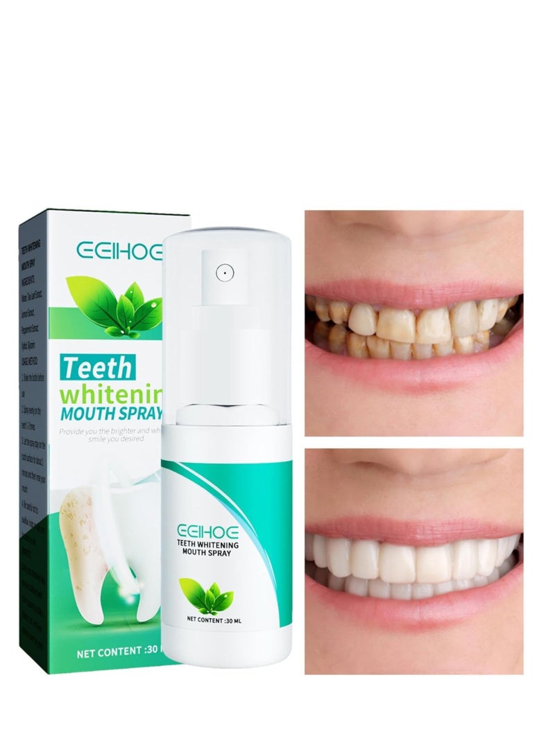 EELHOE Brightening Spray for Teeth, Oral Breath Spray, Tooth Cleaning Spray, Freshens Breath, Stain Yellow Teeth, Protect Oral Hygiene, Oral Care 30ml - Image 1