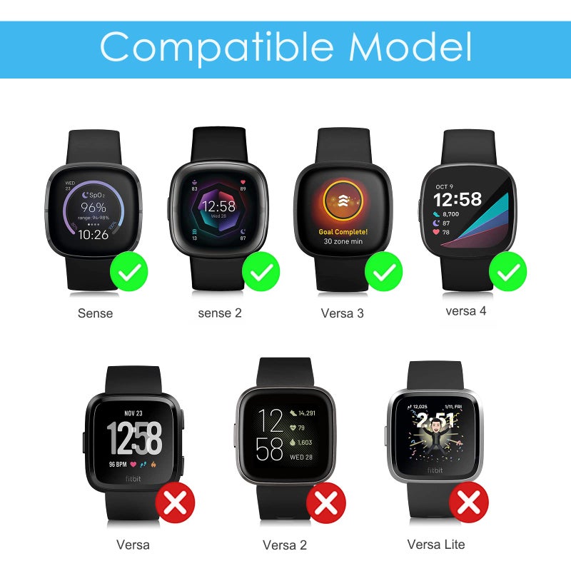 FINTIE Elastic Band Compatible with Fitbit Versa 4 3, Sense 2 1 Bands, Soft Nylon Stretch Strap Replacement Accessories Wristband, Black - Image 2