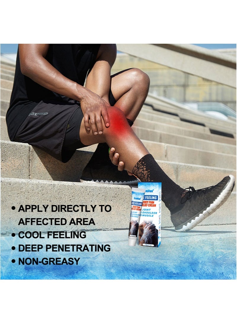 سوميفون كريم آيس فيلينج لتخفيف آلام الجسم، تركيبة فائقة القوة للمفاصل وآلام العضلات وأسفل الظهر والركبتين واليدين والساقين والكاحل، سريع المفعول ومريح (20 جم + 20 جم) - Image 3