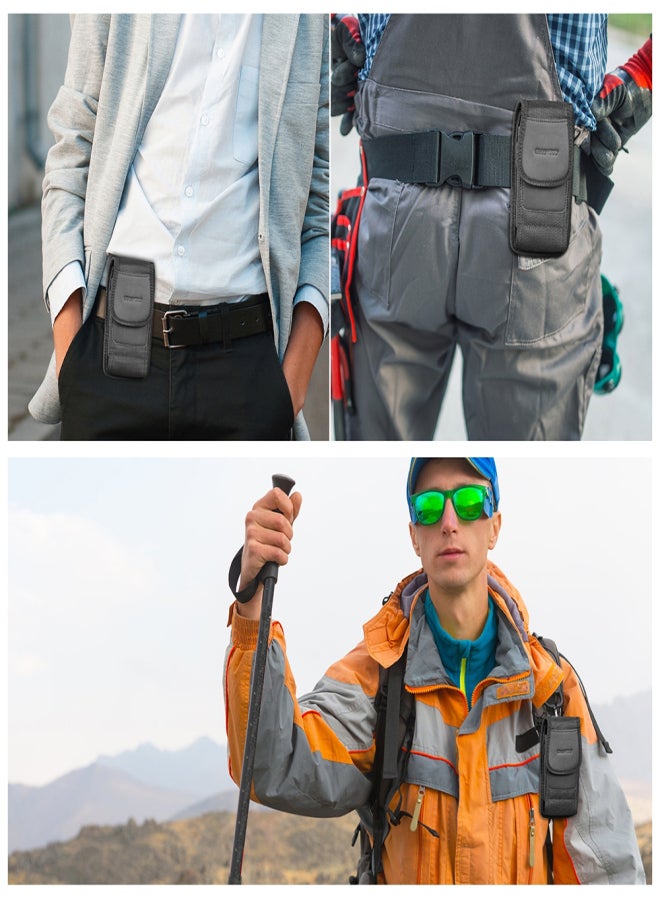 HAWEEL Multifunctional Cell Phone Pouch Waterproof Nylon Belt Holster Case with Card Slot Mobile Phone Waist Bag Compatible with Most Smartphones - Image 5