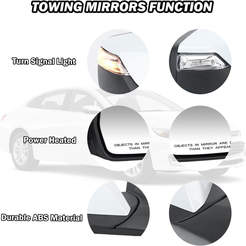 MOFOAP Passenger Side View Mirror for 2016-2022 Chevrolet Malibu LT Hybrid - Heated with Turn Signal - Image 2