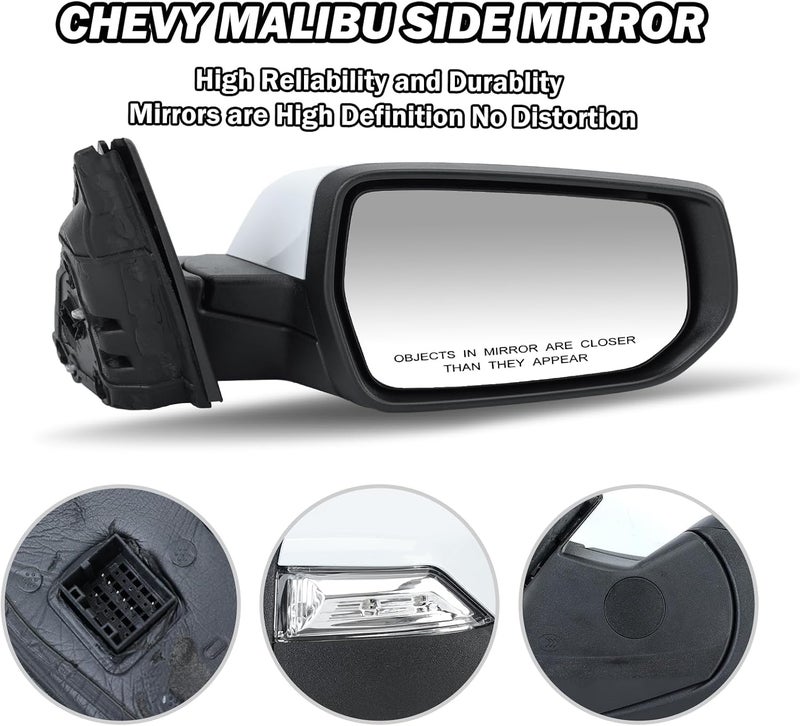 MOFOAP Passenger Side View Mirror for 2016-2022 Chevrolet Malibu LT Hybrid - Heated with Turn Signal - Image 4