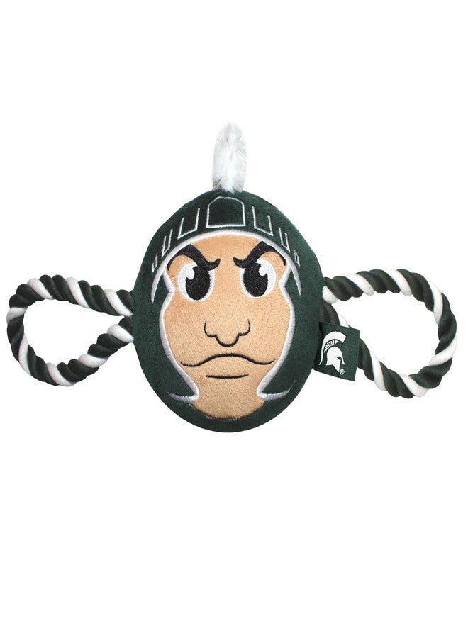 Pets First NCAA Michigan State Spartans Nylon Mascot Dog Toy with Tough Dog Ropes & Inner Squeaker in Bright Team Colors