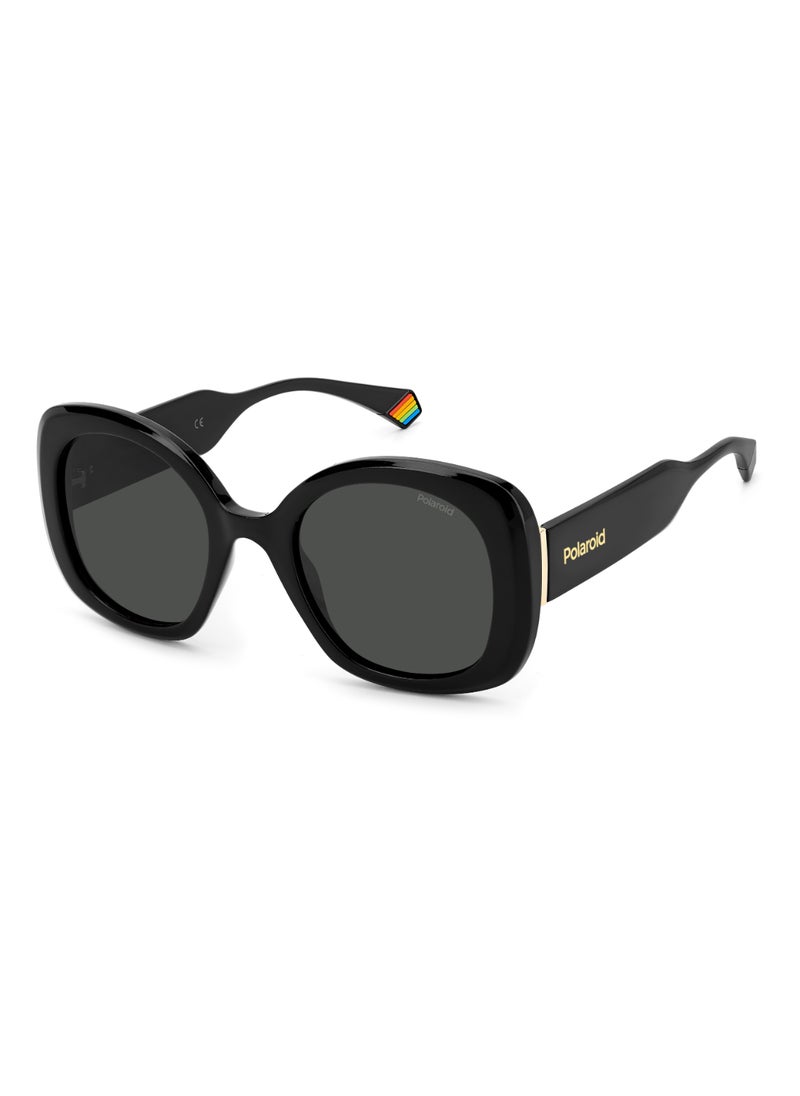 Polaroid Women's Polarized Square Shape Metal Sunglasses Pld 6190/S Grey 50 - Lens Size: 49.5 Mm - Black  - Image 1