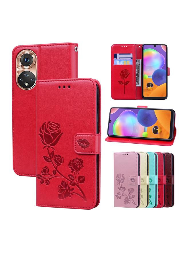 S-TOP Case For Honor X7/Play 30 Plus Rose Embossed Flip PU Leather Phone Case - Image 1