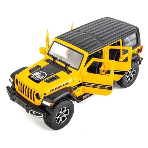 BDTCTK OffRoad 7 Door for Wrangler Diecast Toy Car Model 122 Scale Metal Alloy Vehicle for Kids Boys Girls Adults Doors Open Light and Sound Gifts Yellow - Image 1