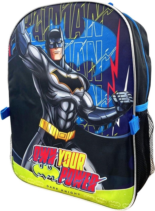 روز حقيبة ظهر Ruz Batman Dark Knight مقاس 16 بوصة مع صندوق غداء قابل للفصل ومتناسق - Image 4