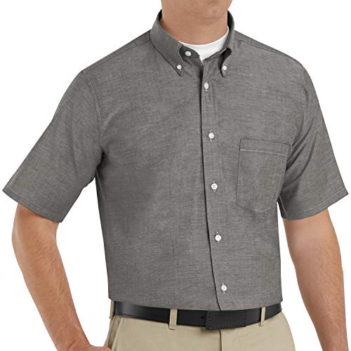 Red Kap mens Executive Oxford Dress Shirt, Short Sleeve Shirt, Solid Grey, 20 US - Image 1