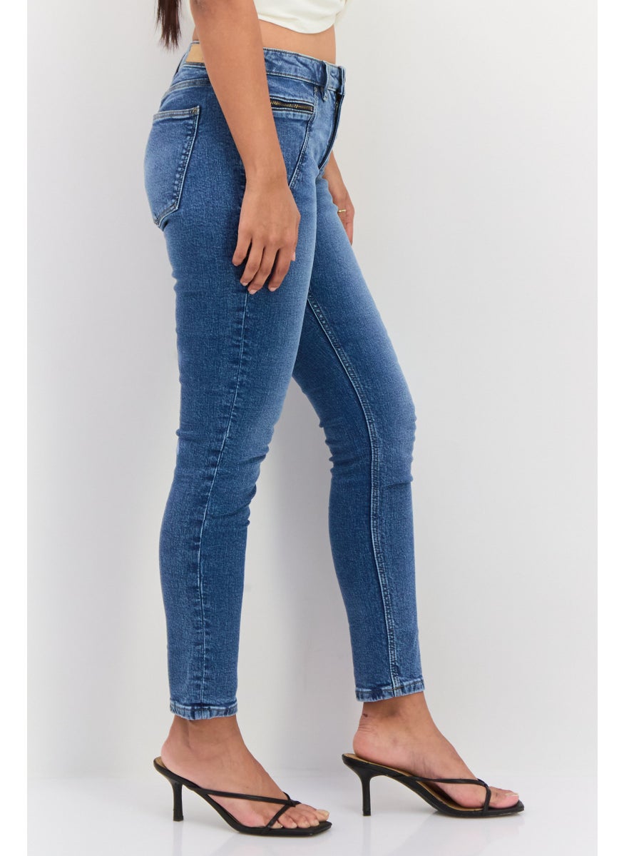 ESPRIT Women Skinny Fit Washed Stretchable Jeans, Blue  - Image 2