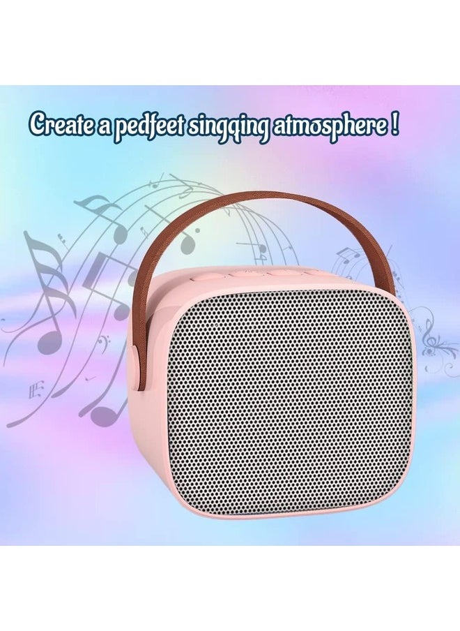 Kids Karaoke Machine Portable Bluetooth Speaker with Wireless Microphone Music Player for 4 5 6 7 8 9 10 Year Old Pink
