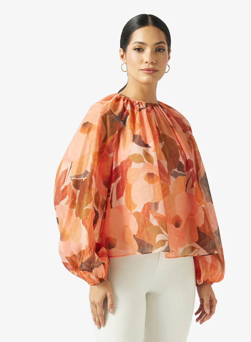 Ted Baker Sabrona Printed Organza Overlay Top