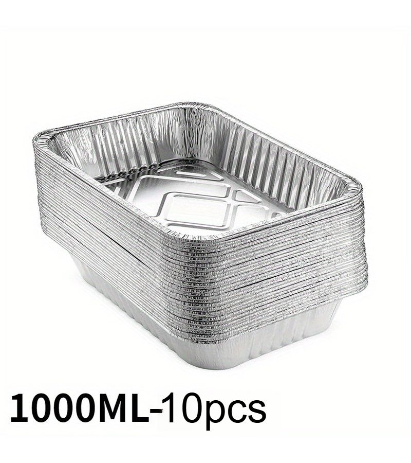 10 Disposable Aluminum Foil Pans For Baking Barbecues Takeout And Frozen Food Storage Air Fryer Liners Multipurpose Kitchen Essentials - Image 3