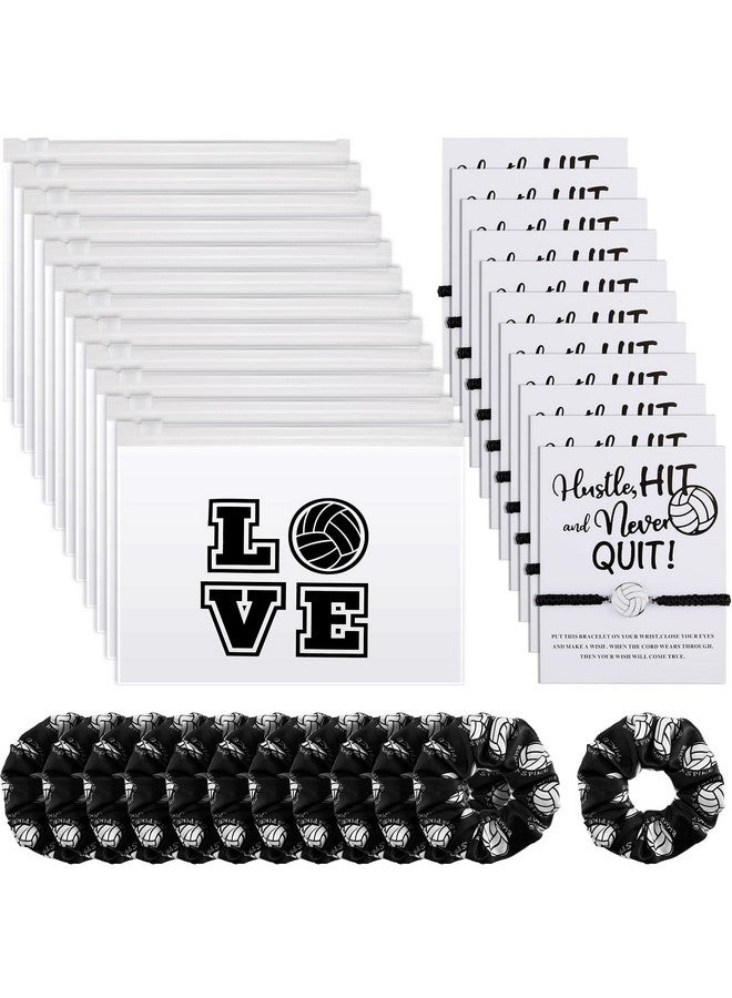 Juexica Juexica 36 Pcs Volleyball Team Gifts: 12 Bracelets, 12 Scrunchies, 12 Bags for Players and Volleyball Lovers - Image 1