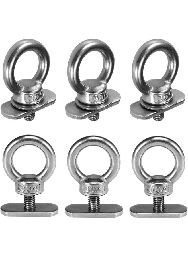 يُسلِّم 6 مجموعات من قضبان تثبيت مسار الكاياك المصنوعة من الفولاذ المقاوم للصدأ لربط القارب والكاياك وحبل البنجي أو الحبال - Image 1