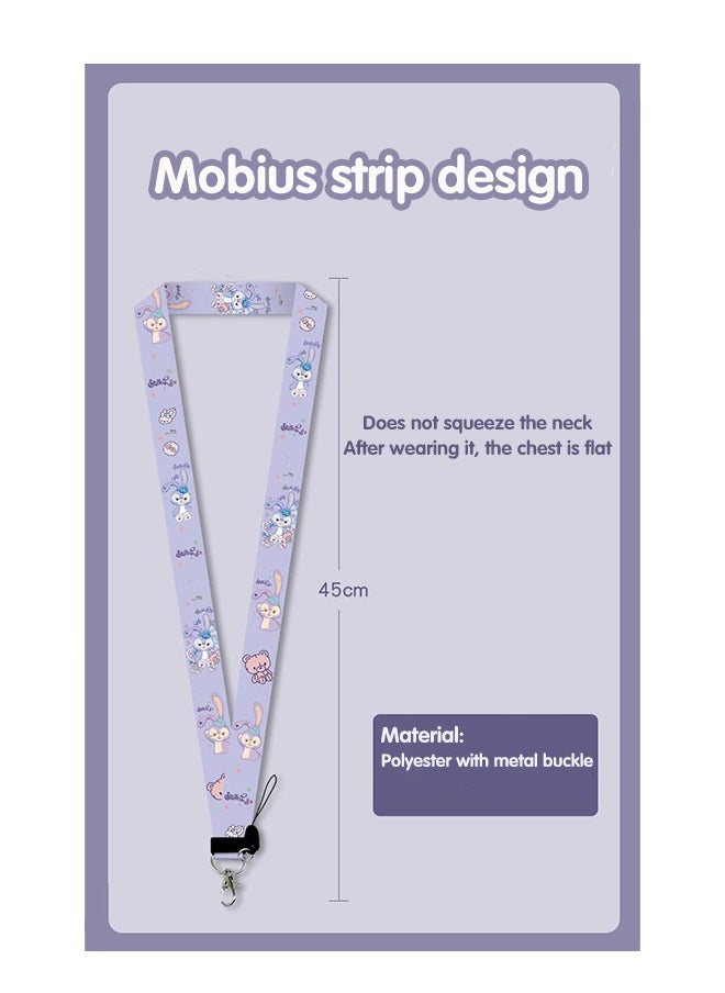 Fazza 2 PCS Cute ID Badge Holder, ID Card Holder with Retractable Stitch Lanyard, for Car Keys Teachers Students Nurse Office Worker Kids and Teenage (Purple)  - Image 4