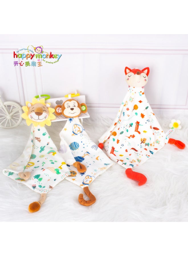 Happymonkey Baby Printed Annuity Towel Bed Hanging Bite Slip Towel Sweat Towel Hair-free Baby Toy-Color:Monkey  - Image 2