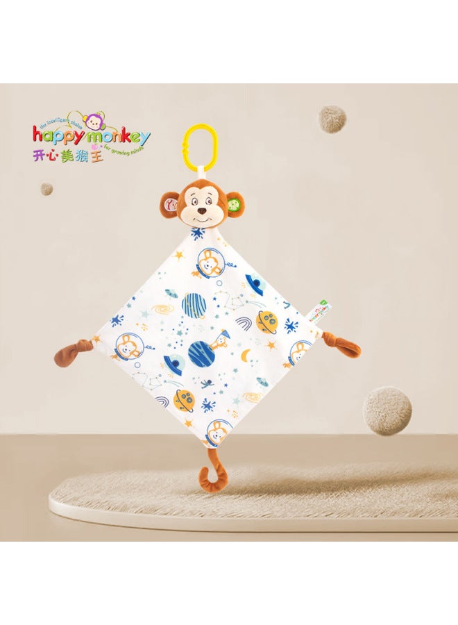 Happymonkey Baby Printed Annuity Towel Bed Hanging Bite Slip Towel Sweat Towel Hair-free Baby Toy-Color:Monkey  - Image 1
