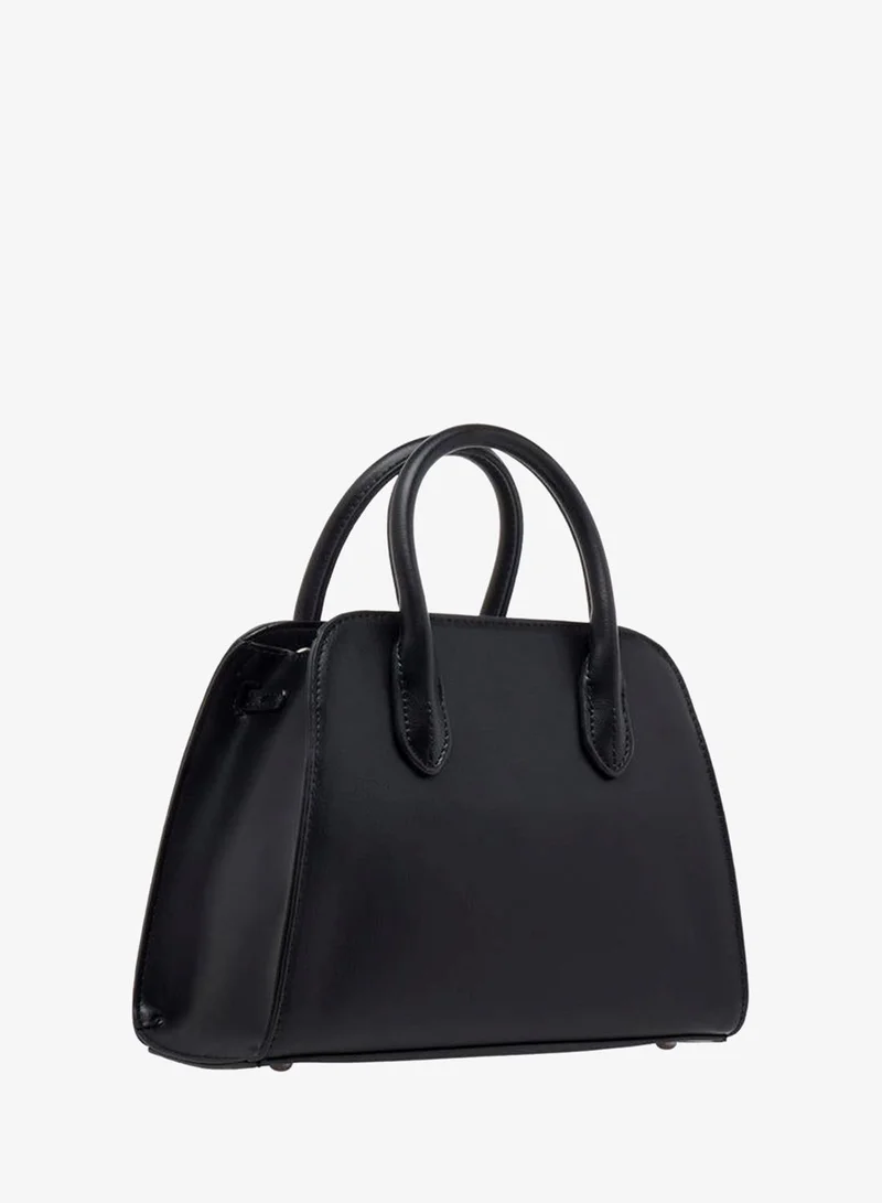 Flora Bella By Shoexpress BLACK Solid Tote Bag with Detachable Strap for Women | Best Price UAE