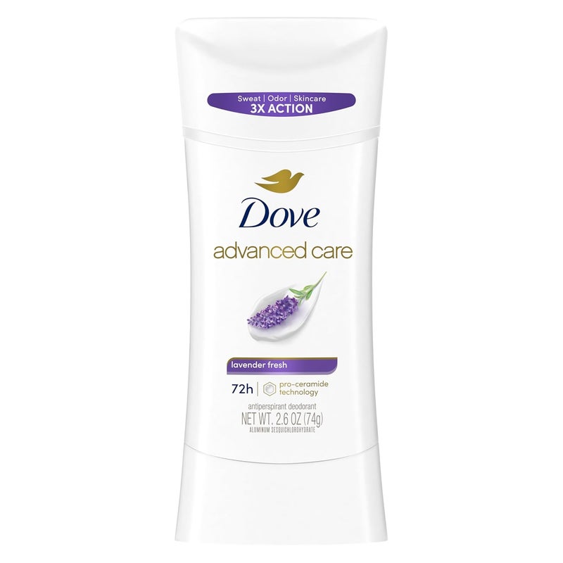 Dove Advanced Care Antiperspirant Deodorant Stick Lavender Fresh for Helping Repair Skin Barrier After Shaving with 72Hour Sweat Odor Protection 26 oz