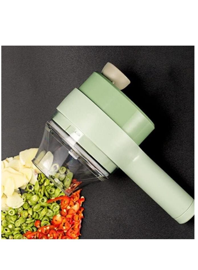 ELTRAZONE مجموعة قاطع الخضار الكهربائي المحمول 4 في 1، هراسة ثوم كهربائية صغيرة محمولة باليد، خلاط مساعد لشرائح الطعام للثوم والفلفل الحار والبصل - Image 3