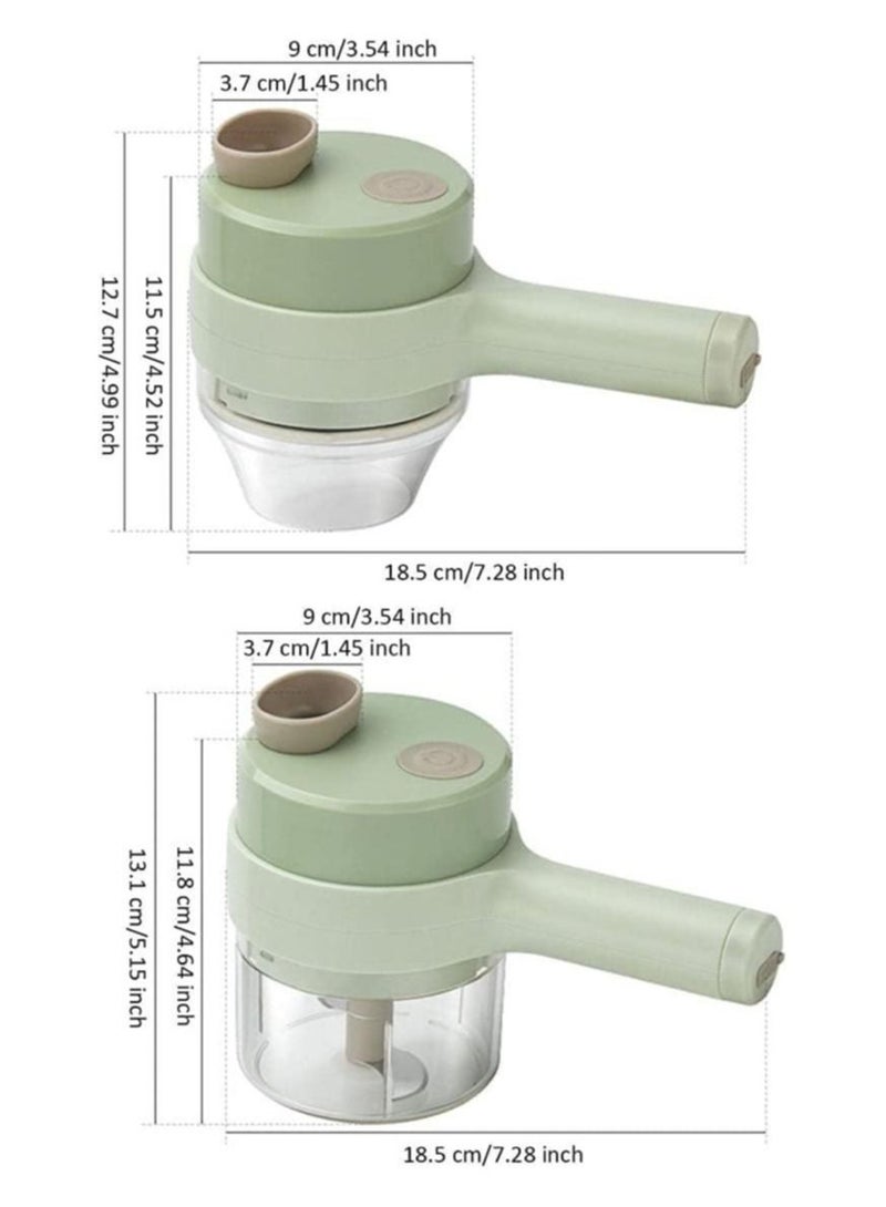ELTRAZONE مجموعة قاطع الخضار الكهربائي المحمول 4 في 1، هراسة ثوم كهربائية صغيرة محمولة باليد، خلاط مساعد لشرائح الطعام للثوم والفلفل الحار والبصل - Image 5