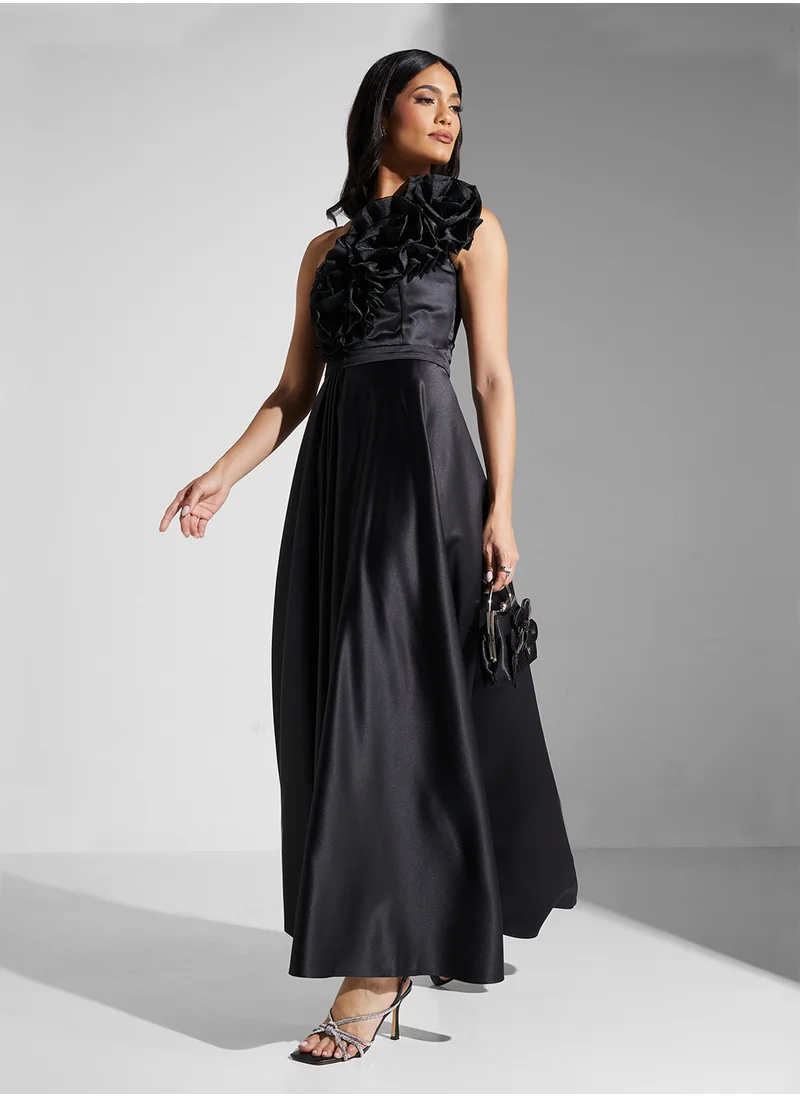 Namshi x One Shoulder Ruffle Detail A Line Dress