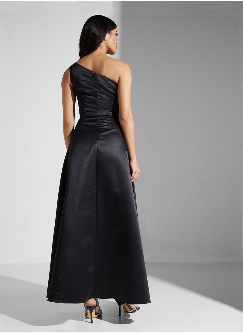Namshi x One Shoulder Ruffle Detail A Line Dress  - Image 2