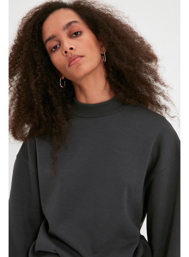 trendyol Sweatshirt - Gray - Relaxed fit - Image 2