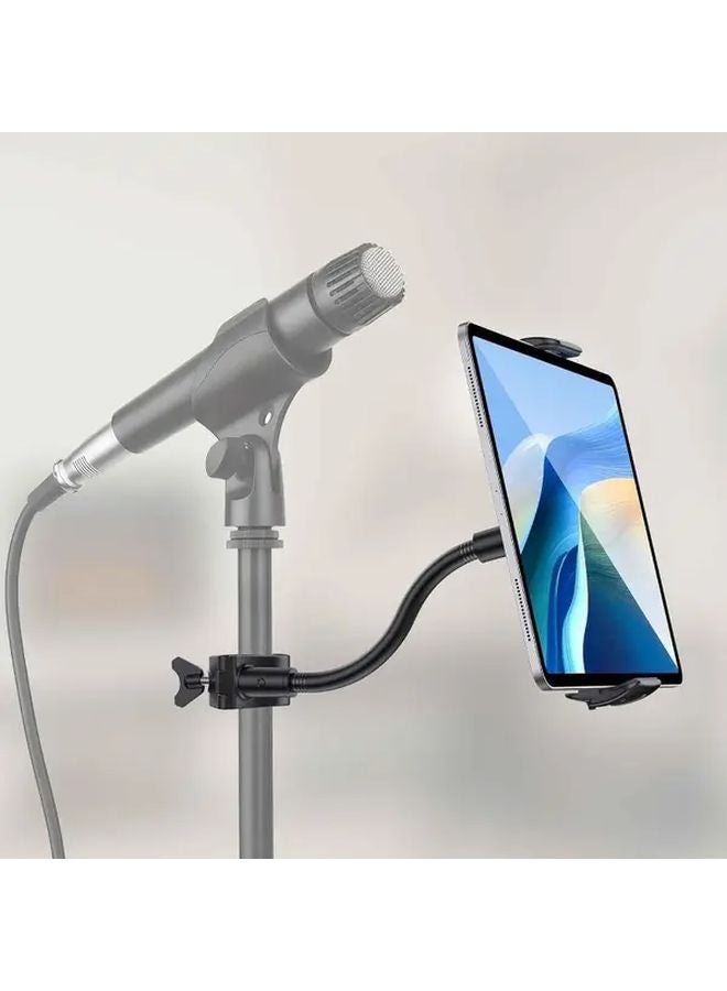 Variant Black Gooseneck Microphone Stand With Smartphone Holder Adjustable Height - Image 2