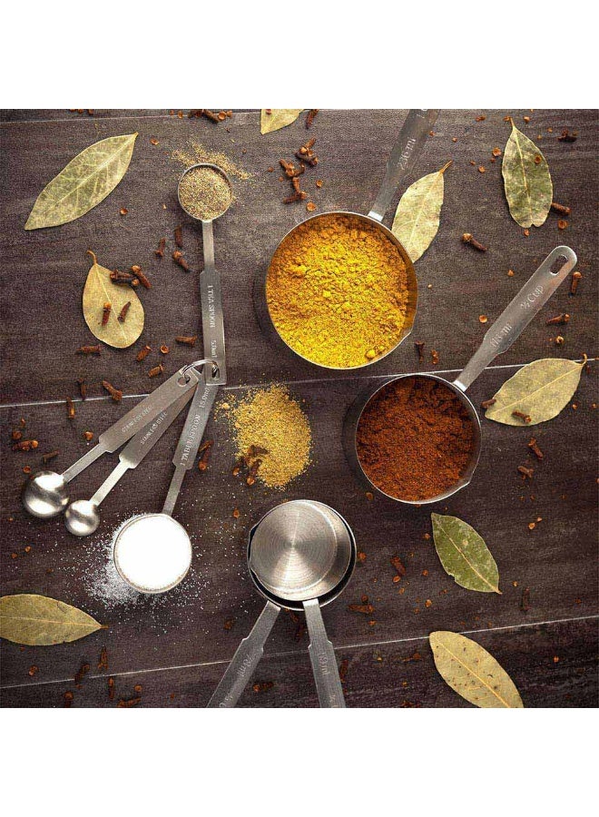 Restaurantware Metal Measuring Cups, 4 Piece Corrosion-Resistant All Clad Measuring Cups - Engraved Measurements, Lightweight, Stainless Steel Professional Measuring Cups, Includes Ring, For Cooking  - Image 3