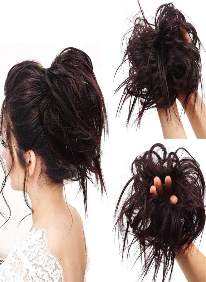 SIADEE Tousled Updo Messy Bun Hair Piece Scrunchies Synthetic Wavy Extension Ponytail with Elastic Rubber Band Hairpiece Updo Extensions Scrunchies Wavy Hair and Ponytail Chignon Instant Ponytail for Women - Image 3