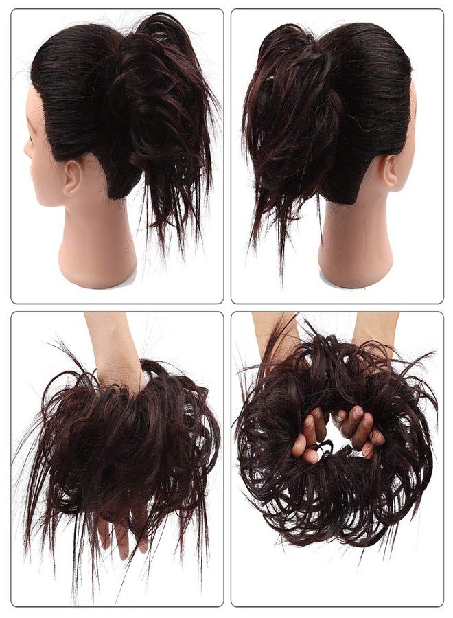 SIADEE Tousled Updo Messy Bun Hair Piece Scrunchies Synthetic Wavy Extension Ponytail with Elastic Rubber Band Hairpiece Updo Extensions Scrunchies Wavy Hair and Ponytail Chignon Instant Ponytail for Women - Image 4