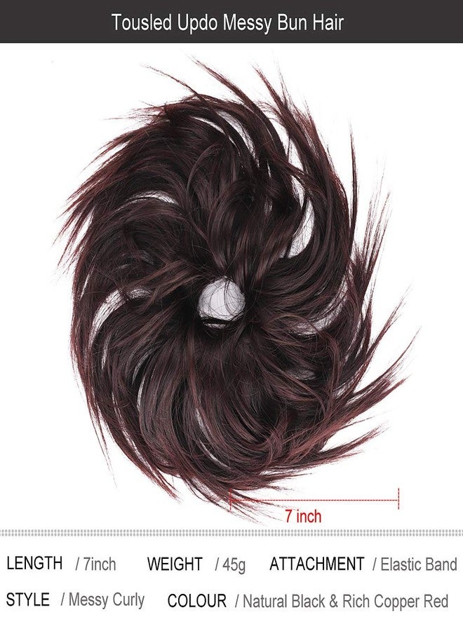 SIADEE Tousled Updo Messy Bun Hair Piece Scrunchies Synthetic Wavy Extension Ponytail with Elastic Rubber Band Hairpiece Updo Extensions Scrunchies Wavy Hair and Ponytail Chignon Instant Ponytail for Women - Image 2