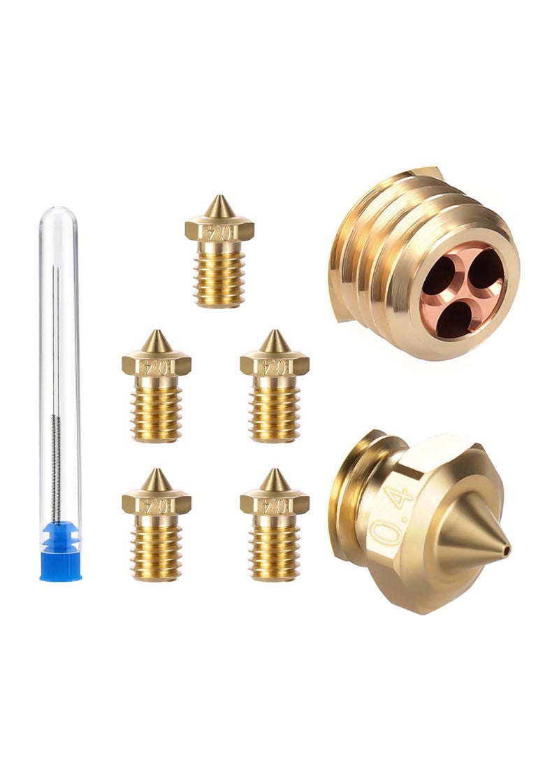 Zikra 3D Printer Nozzles Extruder Nozzles for V5 V6 0.4mm for 1.75mm Filament Printer High FlowContains 5pcs Copper Nozzle with 2pcs Steel Needle Packed Storage Box 3D Printer Parts - Image 1