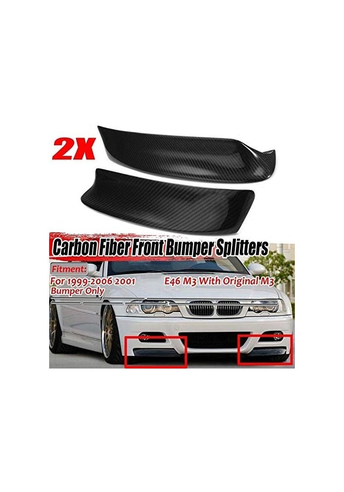 DEMULAX Carbon Fiber Front Bumper Splitter Spoiler Lip for BMW E46 M3 - Image 3