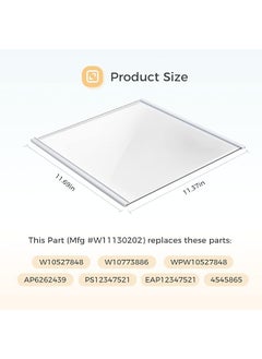 erorex W11130202 Freezer Glass Shelf Replacement Compatible With Whirlpool Refrigerator W10527848 W10773886 Wpw10527848 Fridge Tempered Glass Shelf Shelf Size 11.69 Inch  - Image 2