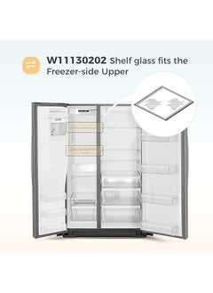 erorex W11130202 Freezer Glass Shelf Replacement Compatible With Whirlpool Refrigerator W10527848 W10773886 Wpw10527848 Fridge Tempered Glass Shelf Shelf Size 11.69 Inch  - Image 3