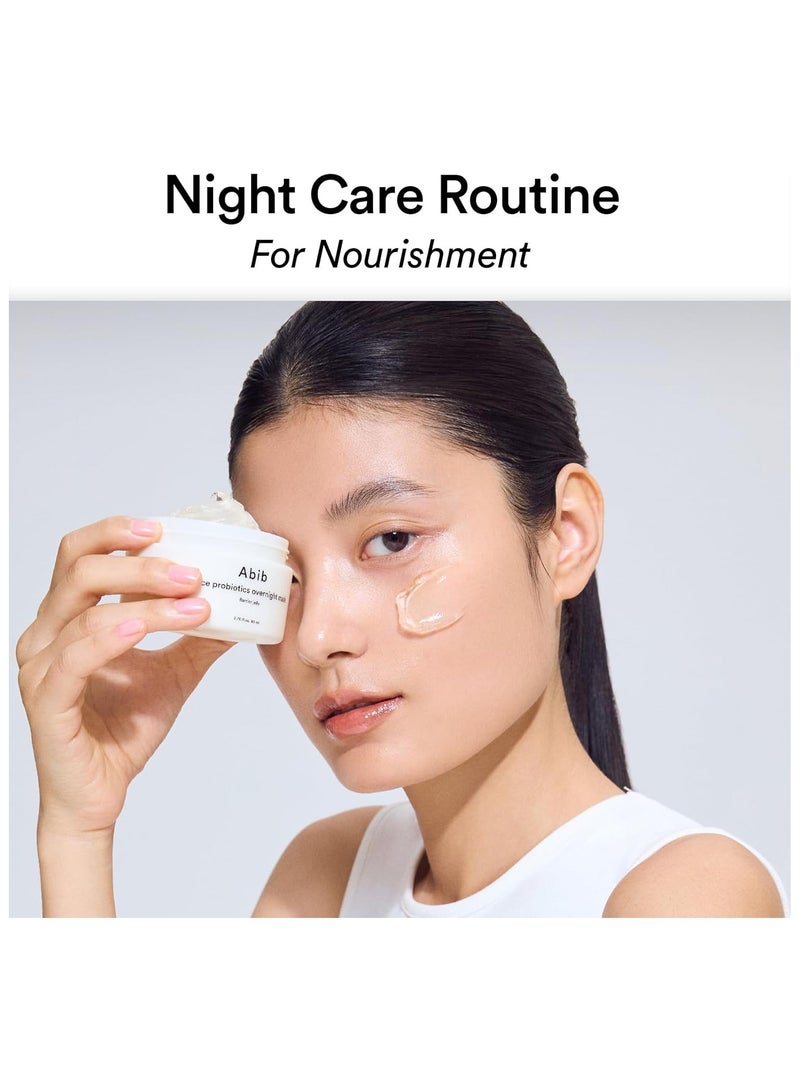 ابيب البروبيوتيك الأرز قناع ليلة واحدة حاجز الجيلي 2.7 أوقية فلورية I مرطب للتخلص مكثف ترطيب تغذية الوجه قناع النوم للعناية بالبشرة الكورية الجيلي كريم العيون قناع الطين الجلد الزجاجي - Image 2