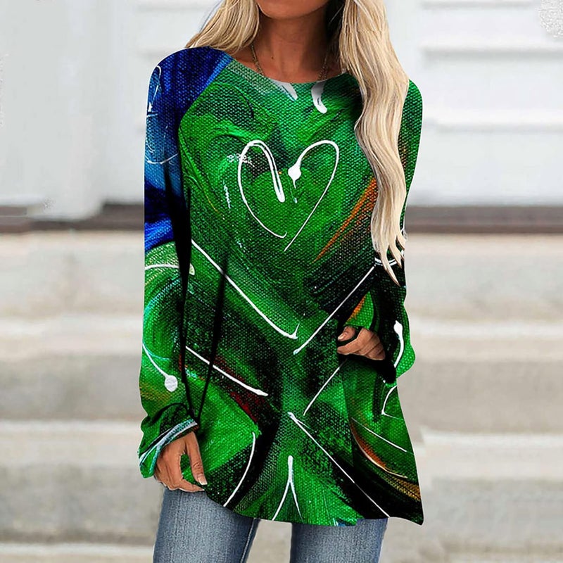 cheekyglo St Patricks Day Sweatshirts for Women Loose Long Sleeve Shirts Shamrock Print Blouse Saint Patricks Day Pullover Tops - Image 2