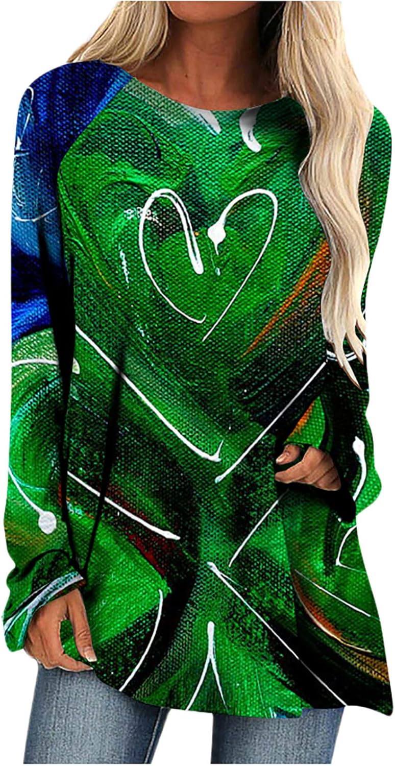 cheekyglo St Patricks Day Sweatshirts for Women Loose Long Sleeve Shirts Shamrock Print Blouse Saint Patricks Day Pullover Tops - Image 1