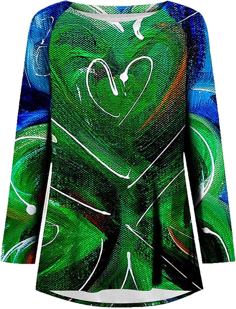 cheekyglo St Patricks Day Sweatshirts for Women Loose Long Sleeve Shirts Shamrock Print Blouse Saint Patricks Day Pullover Tops - Image 4
