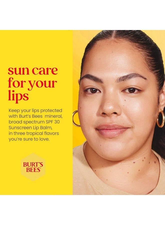 Burt's Bees Island Getaway Sun Care SPF 30 Lip Balm Stocking Stuffers, Water-Resistant Lip Moisturizer Christmas Gifts, Nano-Free Zinc Oxide Formula, Natural Conditioning Lip Treatment (3-Pack) - Image 4