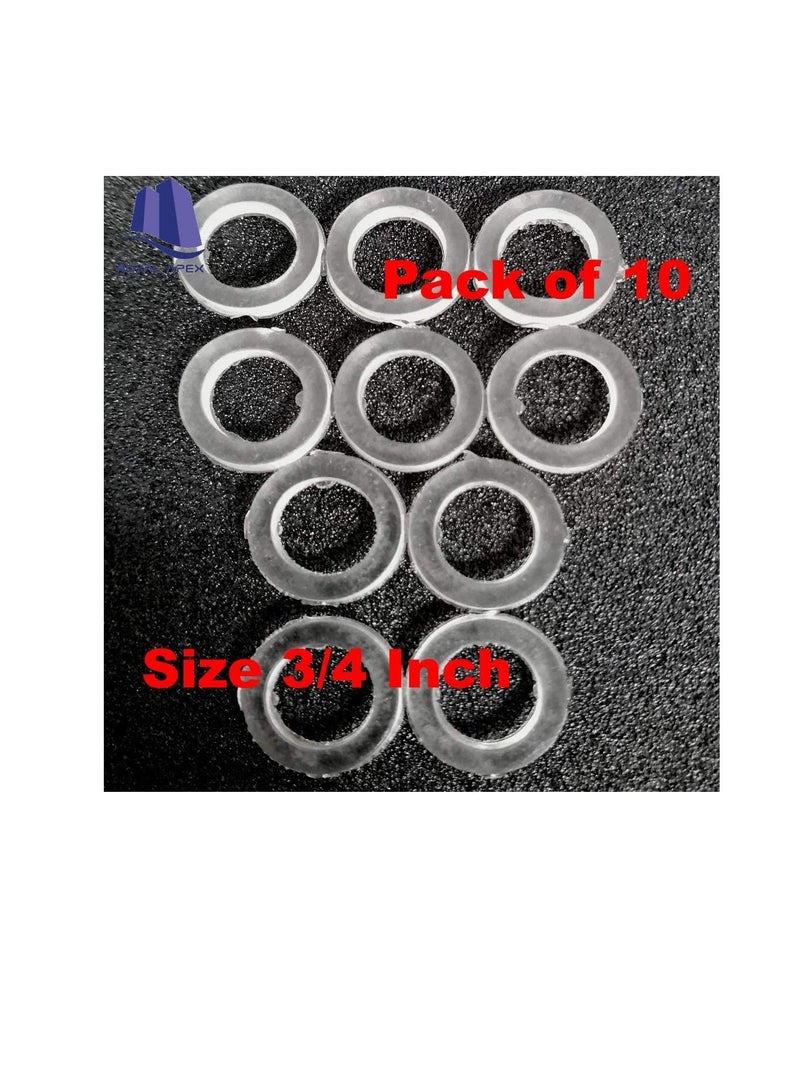 Bidet Shattaf Nylon Rubber Washer Circular Round Gasket Ring for Bathroom Shower Tap & Plumbing etc (Pack of 10, 3/4 Inch)  - Image 3
