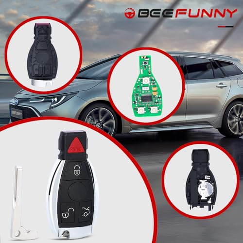 Beefunny 315MHz Smart 3+1 4 Button Replacement Remote Key Fob for Mercedes-Benz Support NEC & BGA 2000-2014 Year, 705 Moto - Image 3