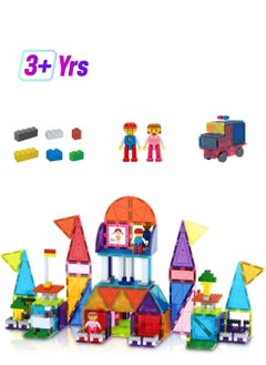 PicassoTiles PicassoTiles Brick Blocks and Magnet Tile Combo Building Block Set (333 Pieces)  - Image 1